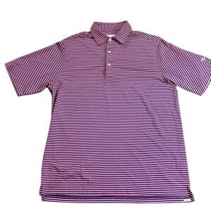 Donald Ross men’s golf shirt, size medium pink and navy striped